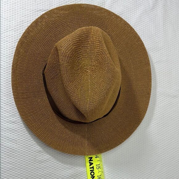 WYETH Brown Part Paper Panama Style Hat One Size - Picture 9 of 9
